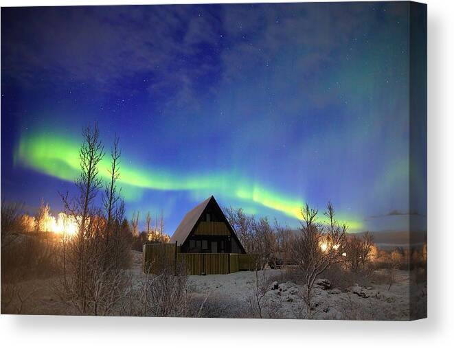 Iceland Canvas Print featuring the photograph Life in a Christmas Card by Christopher Mathews