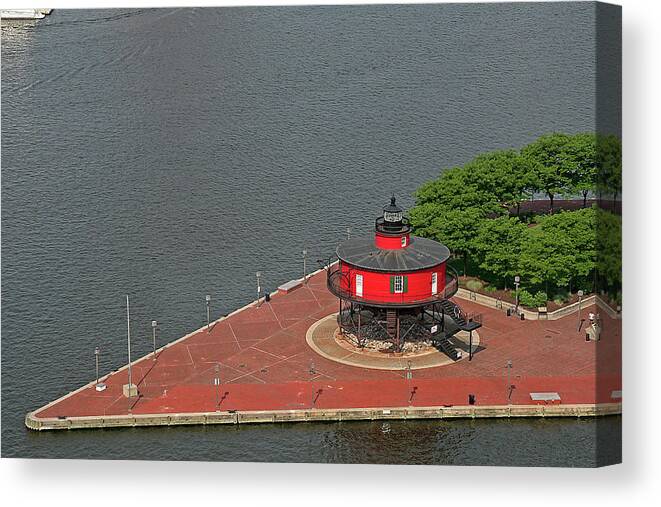 Lighthouse Canvas Print featuring the photograph Lighthouse - Baltimore Inner Harbor by Richard Krebs