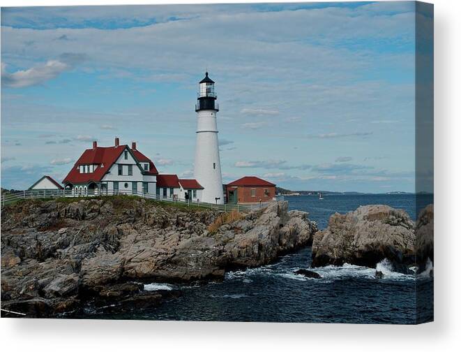 Maine Canvas Print featuring the photograph Lighthouse by Dmdcreative Photography