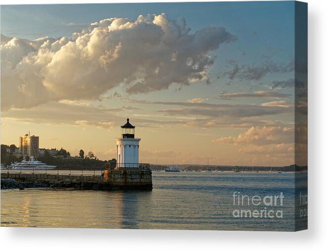 Bug Light Canvas Print featuring the photograph Lighthouse in the evening by Kevin Shields