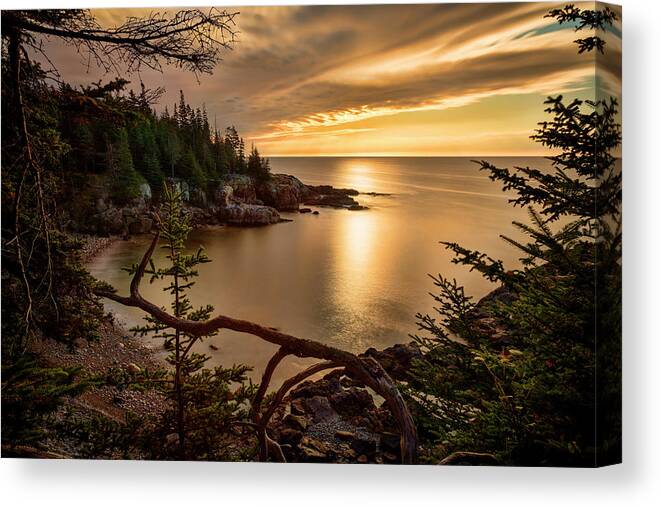 Acadia National Park Canvas Print featuring the photograph Little Hunters Beach a3709 by Greg Hartford