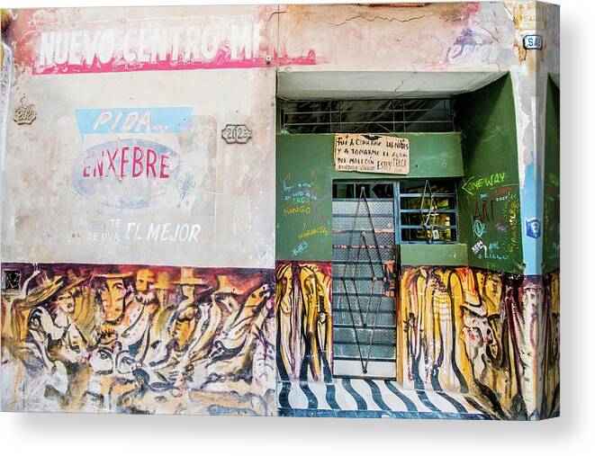 Cuba Canvas Print featuring the photograph Little Supermarket. Habana. Cuba by Lie Yim