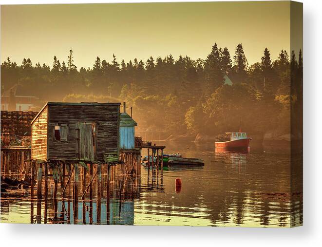 Maine Lobster Canvas Print featuring the photograph Lobster Shack 8062 by Greg Hartford
