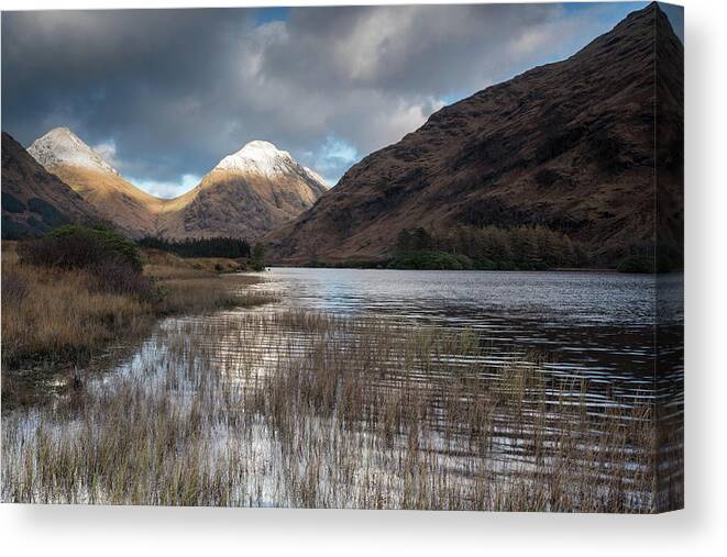 Highlands Canvas Print featuring the photograph Lochan Urr, Glen Etive, Scotland, UK by Sarah Howard