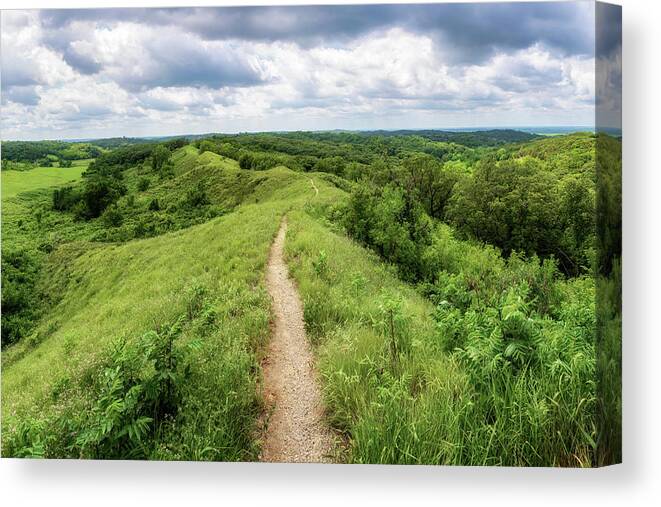 Loess Hills Canvas Print featuring the photograph Loess Hills State Forest - Overlook Trail by Susan Rissi Tregoning