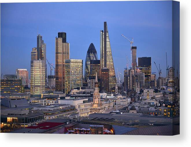Financial District Canvas Print featuring the photograph London Financial district by John Lamb