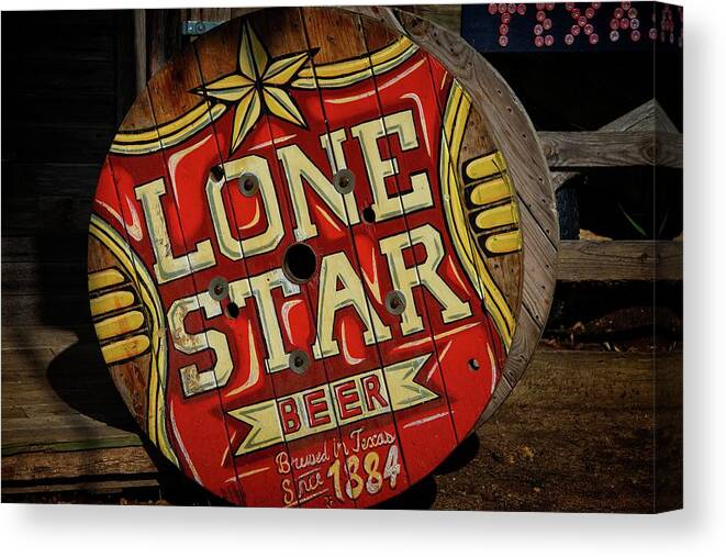 Texas Canvas Print featuring the photograph Lone Star Beer by Lynn Bauer