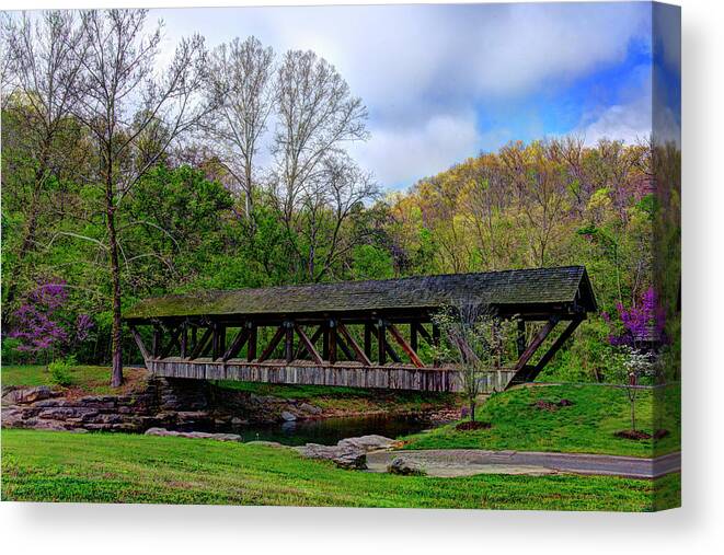 Long Pine Crossing Canvas Print featuring the photograph Long Pine Crossing in Spring by Jean Hutchison