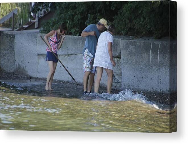 Ashtabula Canvas Print featuring the photograph Looking for Beach Glass by Valerie Collins