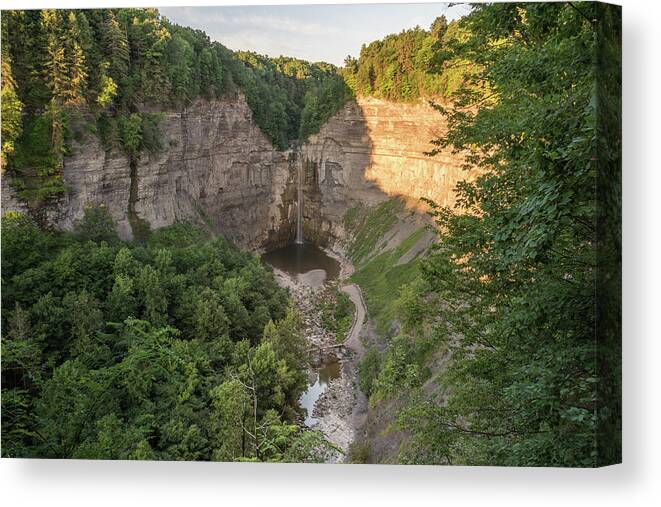 Taughannock Falls Canvas Print featuring the photograph Low Flow by Kristopher Schoenleber
