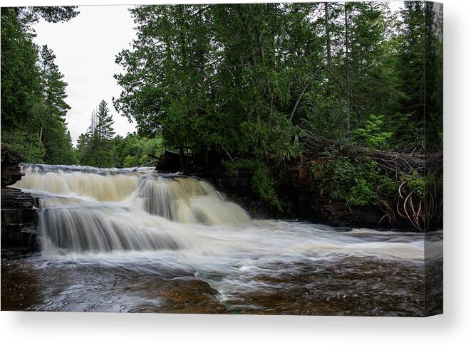 Lower Tahquamenon Waterfall Canvas Print featuring the photograph Lower Tahquamenon Waterfall by Dan Sproul