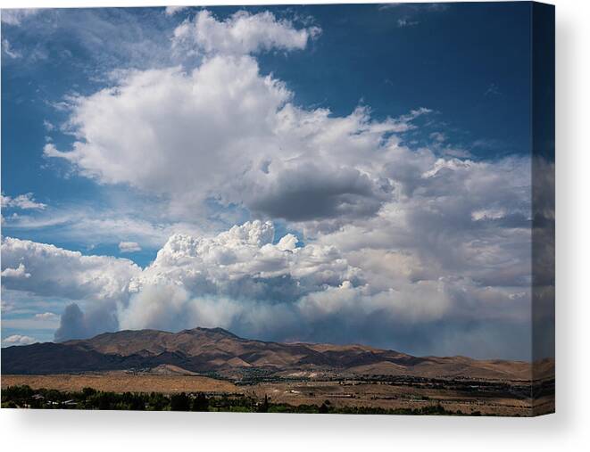 Wildfire Canvas Print featuring the photograph Loyalton Wildfire by Ron Long Ltd Photography