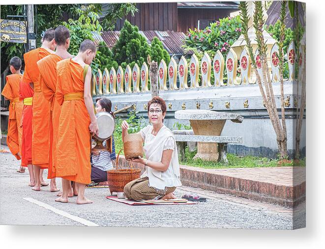 Laos Photography Canvas Print featuring the photograph Luang Prabang Tradition by Marla Brown