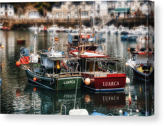 Luarca Canvas Print featuring the photograph Luarca harbor by Micah Offman