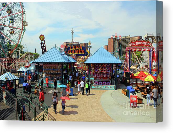 Fun Canvas Print featuring the photograph Luna Games of Coney Island by Doc Braham