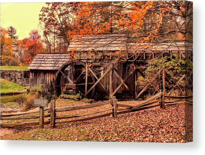 Mabry Mill Canvas Print featuring the photograph Mabry Mill Side View by Ola Allen
