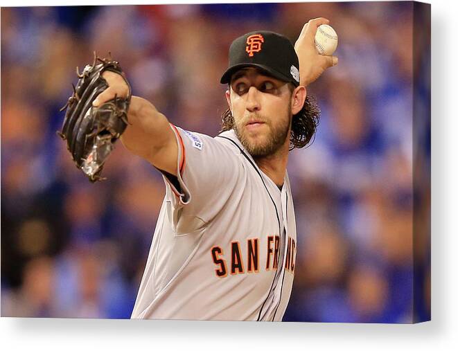People Canvas Print featuring the photograph Madison Bumgarner by Jamie Squire