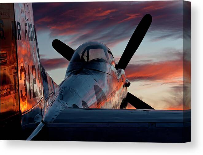Airplane Canvas Print featuring the photograph Magic Sunset by Rick Pisio