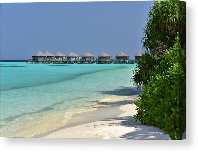 Indian Ocean Canvas Print featuring the photograph Maldives Komandoo Island Resort by Neil R Finlay