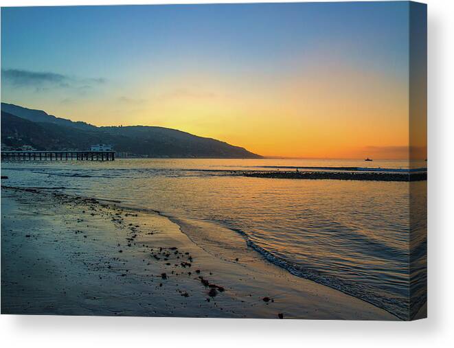 Beach Canvas Print featuring the photograph Malibu Surfrider Beach Sunrise by Matthew DeGrushe