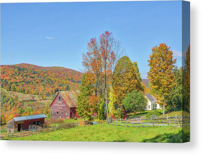 Maple Grove Farm Canvas Print featuring the photograph Maple Grove Farm Vermont Fall Colors by Juergen Roth