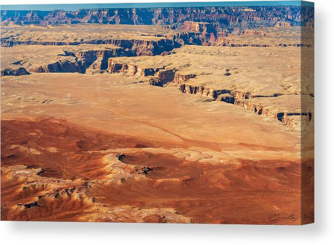 Painted Desert Vermillion Cliffs Arizona Landscape Red Sand Formations Marble Canyon Canvas Print featuring the photograph Marble Canyon and the Painted Desert by Geno Lee