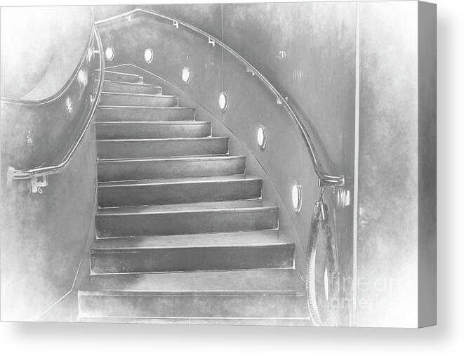Stairs Canvas Print featuring the digital art Marble Stairs by Elisabeth Lucas