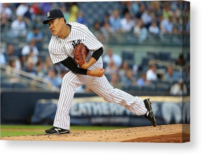 Second Inning Canvas Print featuring the photograph Masahiro Tanaka by Mike Stobe