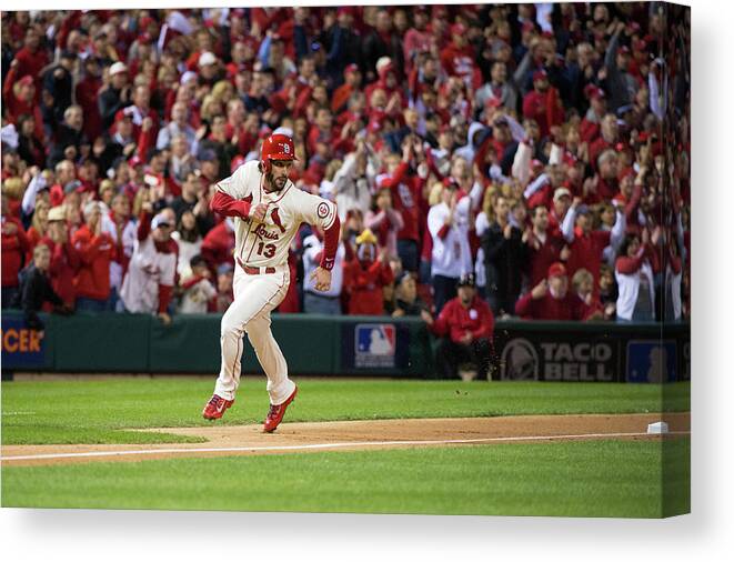 St. Louis Cardinals Canvas Print featuring the photograph Matt Carpenter and Matt Holliday by Ron Vesely