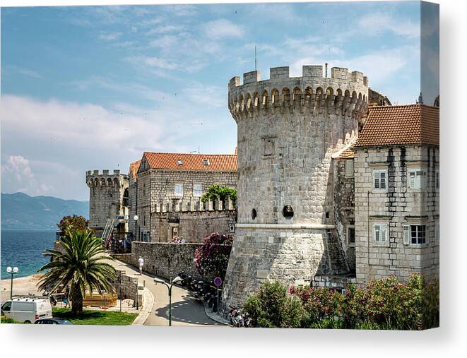 Korcula Canvas Print featuring the photograph Medieval Korcula by W Chris Fooshee