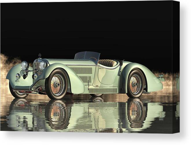 Mercedes-benz Canvas Print featuring the digital art Mercedes 710 Super Sport 1930 by Jan Keteleer