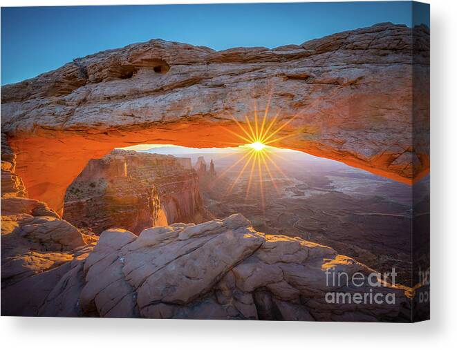 America Canvas Print featuring the photograph Mesa Arch Dawn by Inge Johnsson