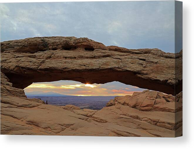 Canyonlands National Park Canvas Print featuring the photograph Mesa Arch - Sunrise 2 by Richard Krebs