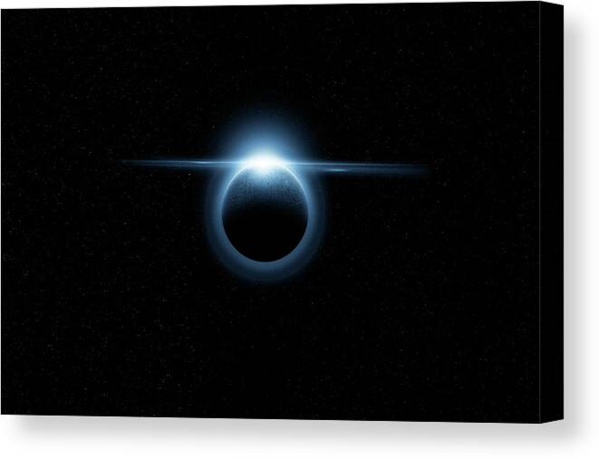 Energy Canvas Print featuring the digital art Metal Moon Eclipse by Pelo Blanco Photo