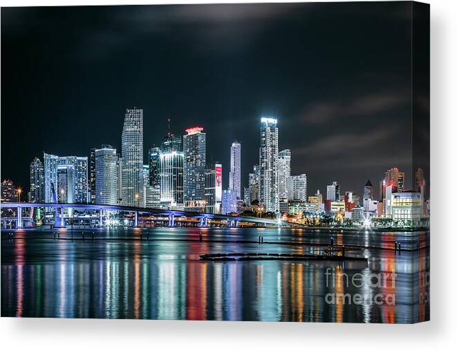 Kremsdorf Canvas Print featuring the photograph Miami Overnight by Evelina Kremsdorf