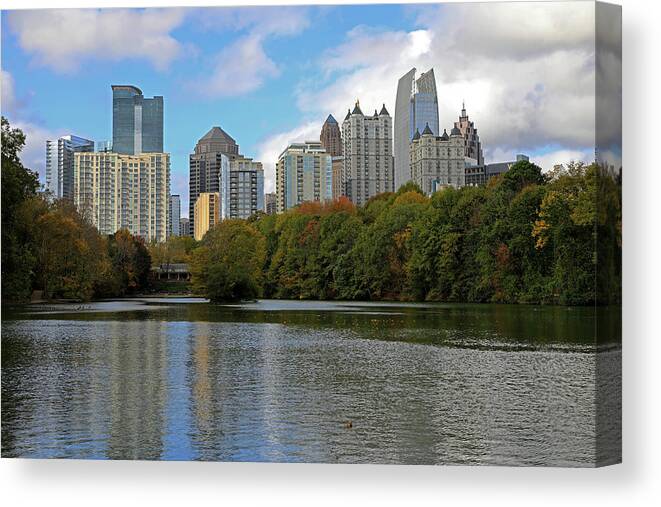 Atlanta Canvas Print featuring the photograph Midtown Atlanta - Piedmont Park by Richard Krebs