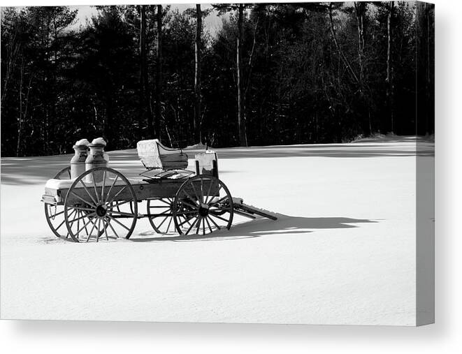 Milk Wagon Canvas Print featuring the photograph Milk Wagon Monochrome by Wayne King