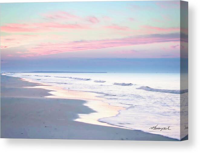 Color Canvas Print featuring the photograph Misty Morning Ocean by Alan Hausenflock