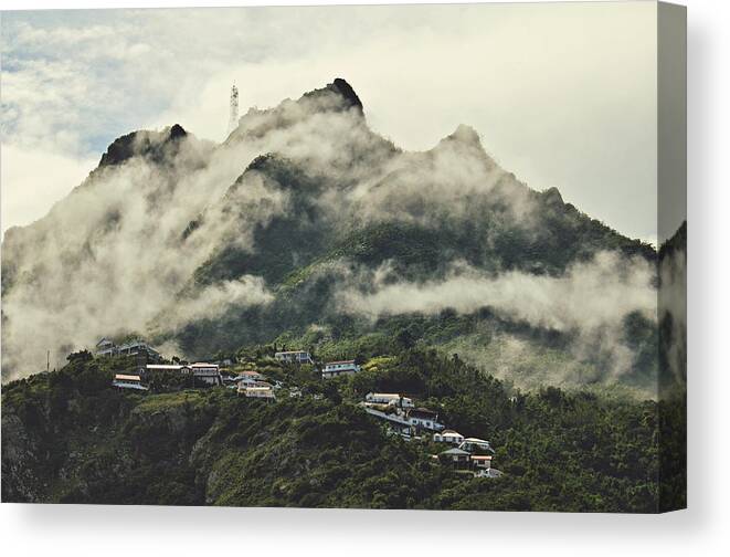 Saba Canvas Print featuring the photograph Misty Mountrain by Ingrid Zagers