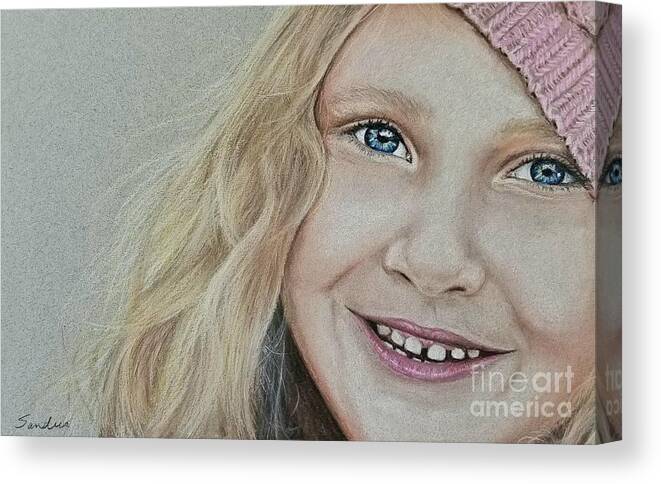 Girl Canvas Print featuring the drawing Molly by Pamela Sanders
