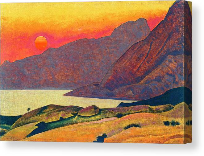 Monhegan Canvas Print featuring the painting Monhegan Maine by Nicholas Roerich 1922 by Nicholas roerich