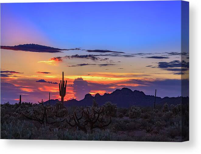 American Southwest Canvas Print featuring the photograph Monsoon Sunset by Rick Furmanek