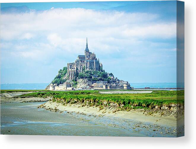  Canvas Print featuring the photograph Mont-Saint-Michel from La Caserne by Douglas Wielfaert