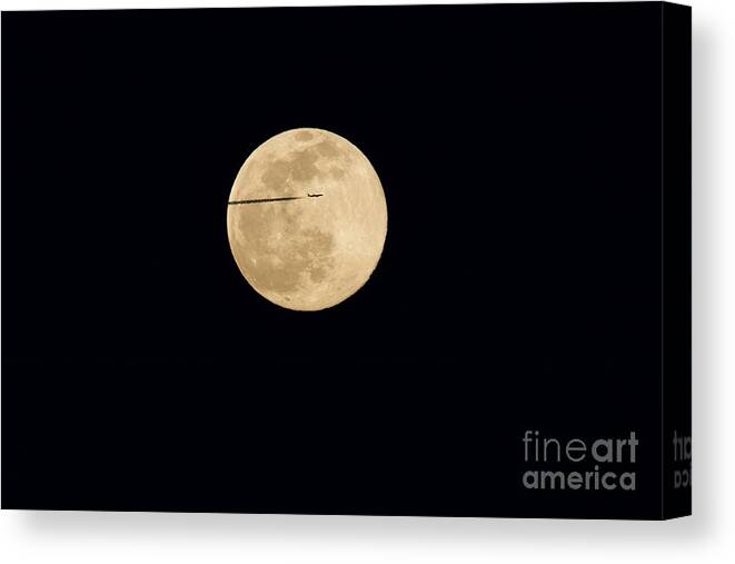 Moon Canvas Print featuring the photograph Moon Flyby by Yvonne M Smith