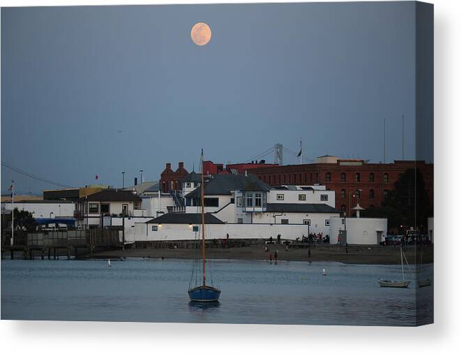  Canvas Print featuring the photograph Moonlight Row by Louis Raphael