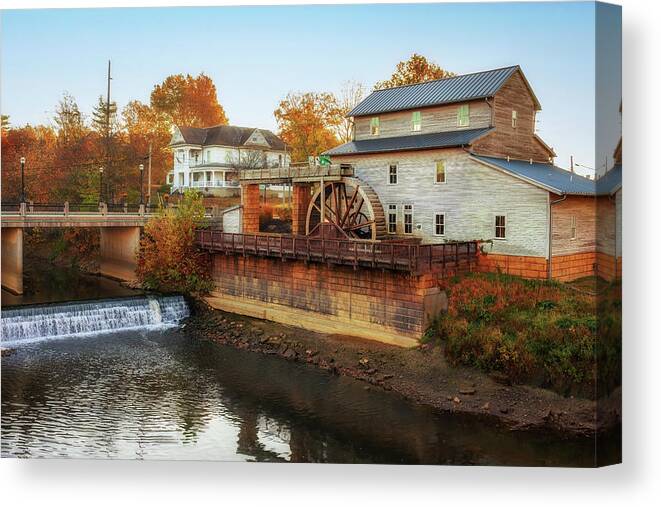 Jasper City Mill Canvas Print featuring the photograph Morning at the Jasper City Mill by Susan Rissi Tregoning
