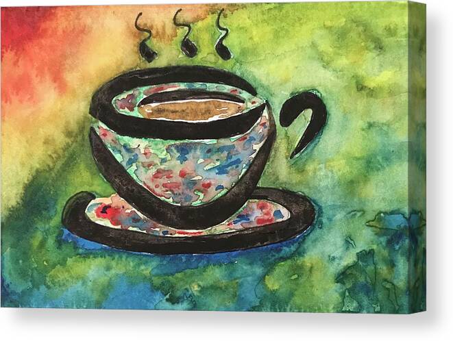 Coffee Canvas Print featuring the painting Morning Coffee by Mike Coyne