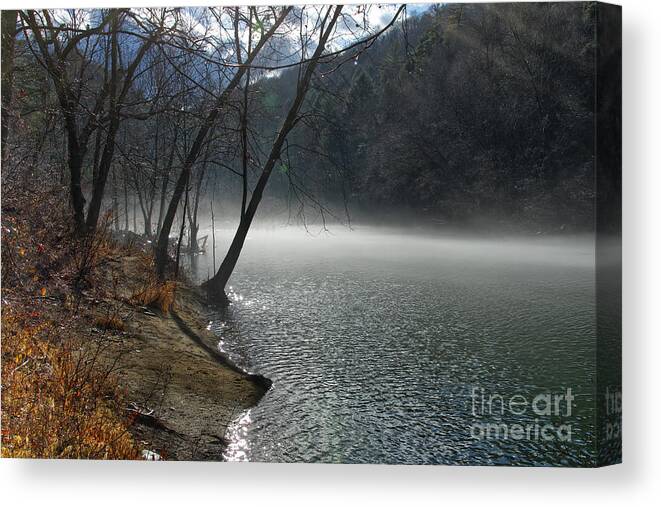 Obed Wild And Scenic River National Park Canvas Print featuring the photograph Morning On Emory River by Phil Perkins