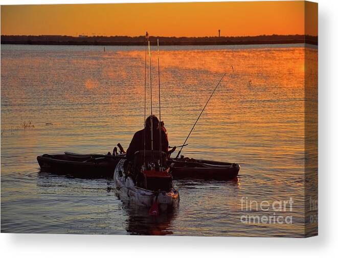 Landscape Canvas Print featuring the photograph Morning Steam by Diana Mary Sharpton