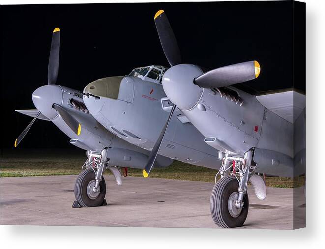 Aviation Canvas Print featuring the photograph Mosquito Night by Liza Eckardt